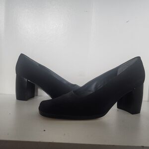 Elegant Black Block Heel Pumps
